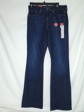 LEVI STRAUSS Signature Women's Mid Rise Boot Cut Dark Wash Jeans Size 8